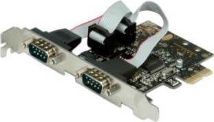 Vertė VALUE valdiklio PCI-Express kortelė, RS232 serijinė, D-Sub 9, 2 prievadai