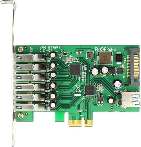 Valdiklis Delock PCIe 2.0 x1 – 7x USB 3.0 (89377)