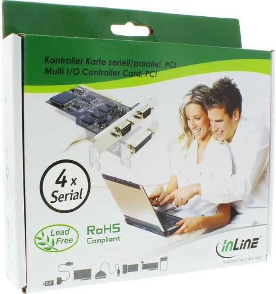 InLine PCI valdiklis – 4x DB9 nuoseklusis prievadas (66639I)