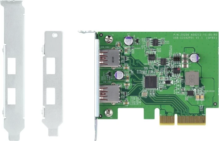 QNAP USB 3.2 Gen 2 dviejų prievadų PCIe išplėtimo plokštė