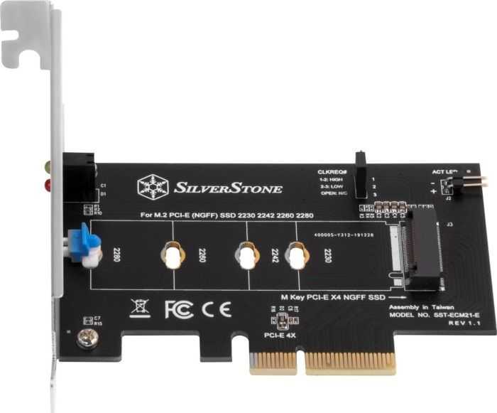 Kontrolierius SilverStone PCIE 3, 0 x 4 - M.2 PCIE M raktas (SST-ECM21-E)