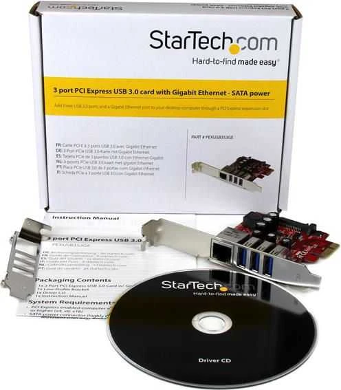 Kontroler StarTech PCIe x1 - 3x USB 3.0 + Ethernet (PEXUSB3S3GE)
