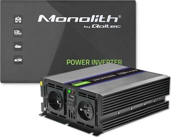 QOLTEC 51927 Monolitinis įtampos keitiklis 3000 MS Wave / 12V iki 230V / 1500/3000 / USB