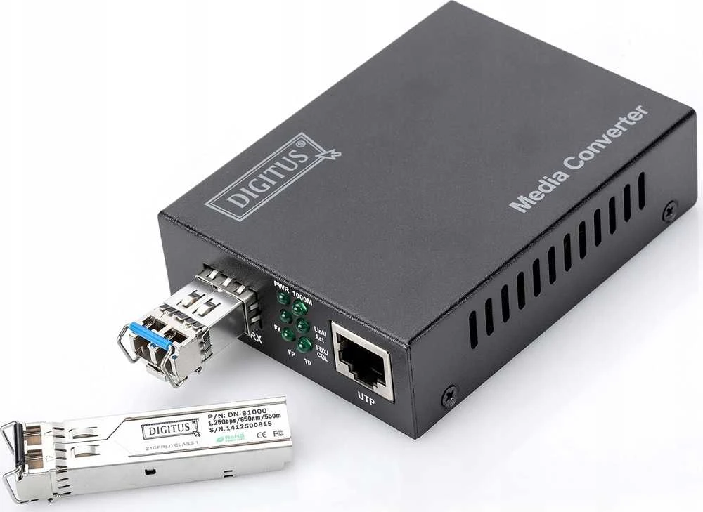 Digitus DN-82211 tinklo medijos keitiklis 10000 Mbit/ai Juoda