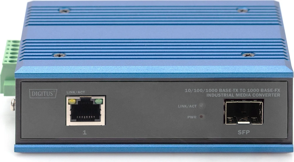 Digitus DN-652103-1 tinklo medijos keitiklis 1000 Mbit/ai Keli režimai, Vienas režimas Juoda, Mėlyna