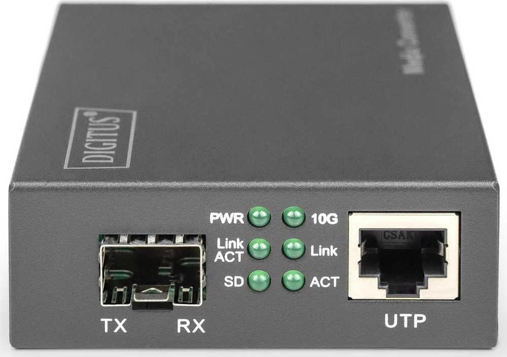 Digitus DN-82211 tinklo medijos keitiklis 10000 Mbit/ai Juoda