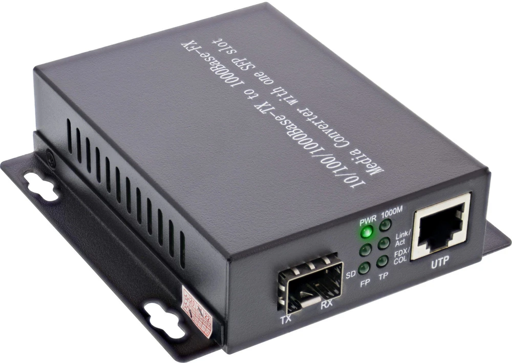 Šviesolaidinis konverteris InLine® Network Media Converter 10/100/1000Mb/s TP į SFP FO (LC Duplex), MM, 550m