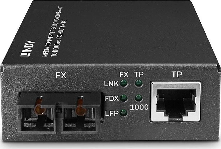 Tinklo Įranga - LINDY Medijos Keitiklis SC 10/100/1000Base-T į 1000Base-FX, 550 m