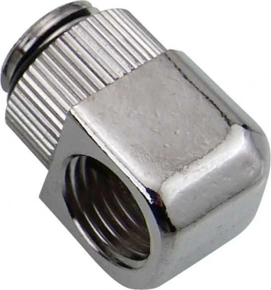 „Koolance G1/4 AG“ į G1/4 IG adapteris, 90°, pasukamas, nikeliuotas