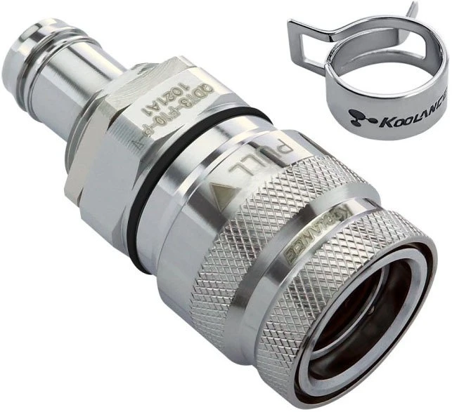 Koolance QDT3 Viton Szybkozłączka, żeńska, Przepust panelowy - 10 mm ID (3/8 cala) (QDT3-F10-P-V)
