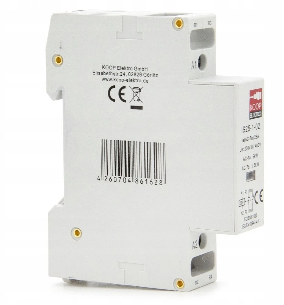 KOOP Elektro Modulinis kontaktorius 25-02 25A 2NC 230V 1P 1-FAZ IS25-1-02