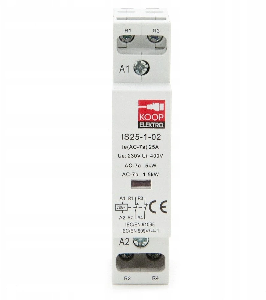 KOOP Elektro Modulinis kontaktorius 25-02 25A 2NC 230V 1P 1-FAZ IS25-1-02