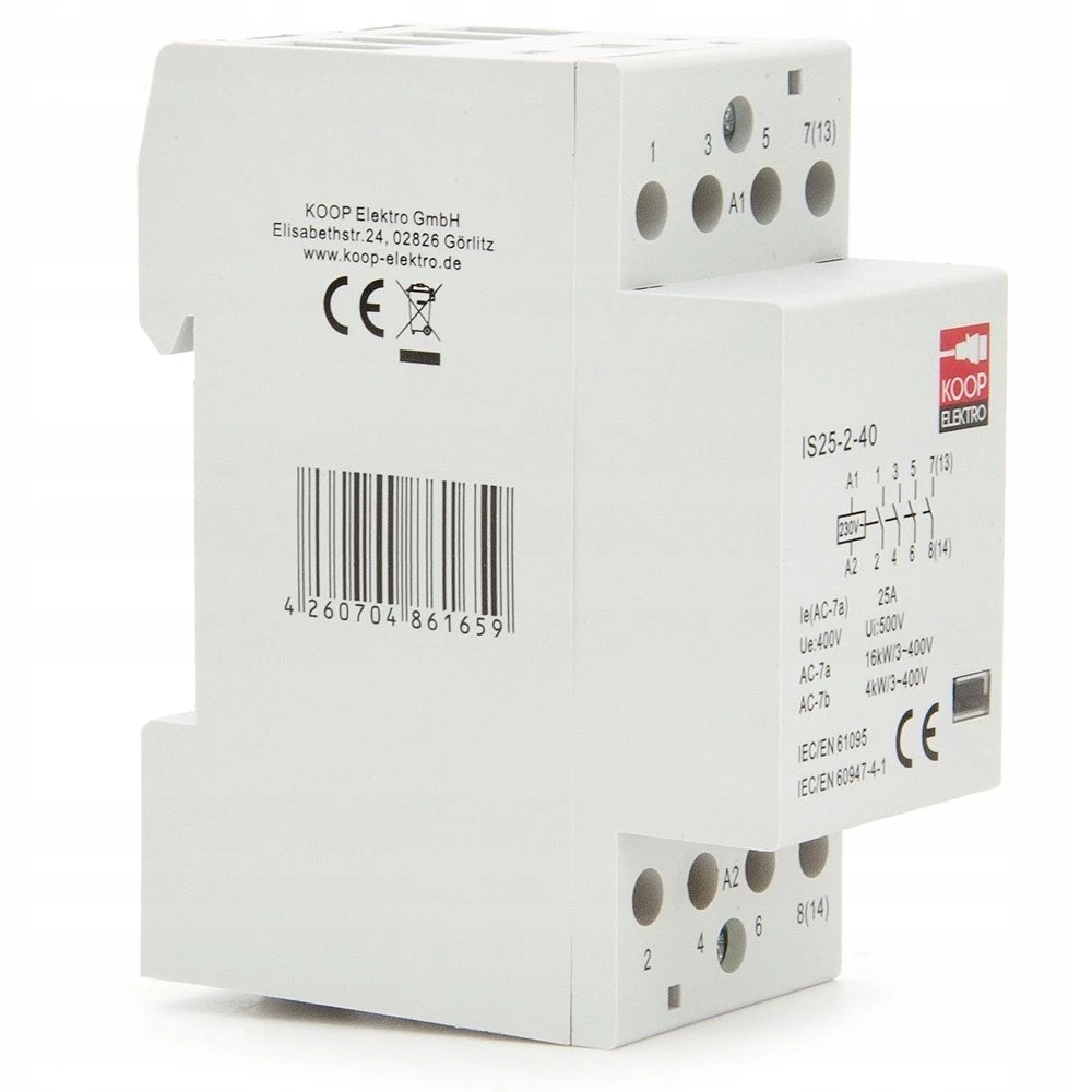 KOOP Elektro Modulinis kontaktoriai 25-40 25A 4NO 230V 2P 3-FAZ IS25-2-40