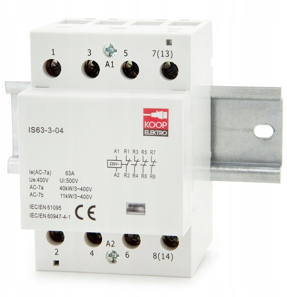 KOOP Elektro Modulinis kontaktoriai 63-04 63A 4NC 230V 3P 3 fazių IS63-3-04