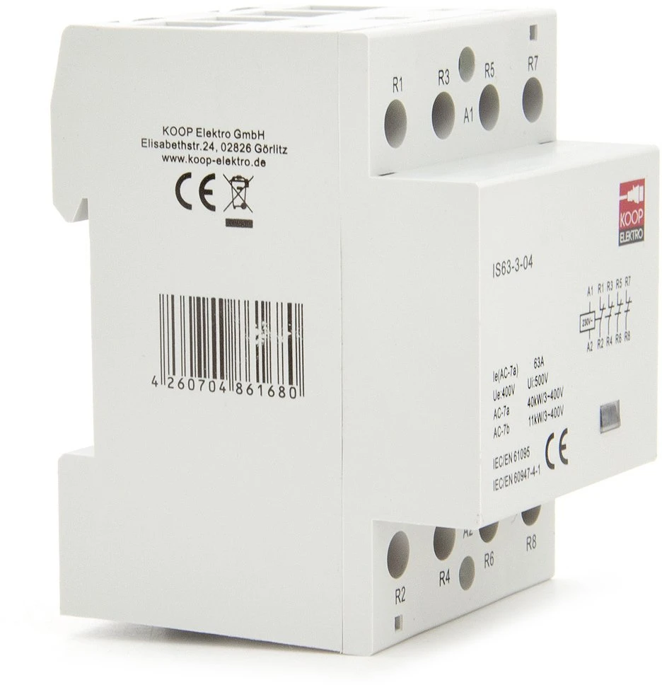 KOOP Elektro Modulinis kontaktoriai 63-04 63A 4NC 230V 3P 3 fazių IS63-3-04