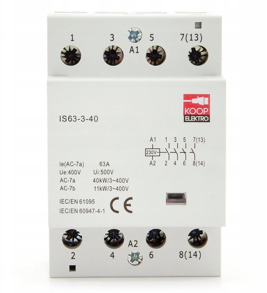 KOOP Elektro Modulinis kontaktorius 63-40 63A 4NO 230V 3P 3-FAZ IS63-3-40