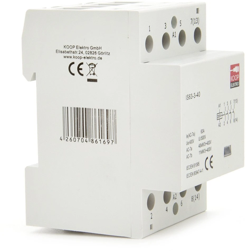 KOOP Elektro Modulinis kontaktorius 63-40 63A 4NO 230V 3P 3-FAZ IS63-3-40