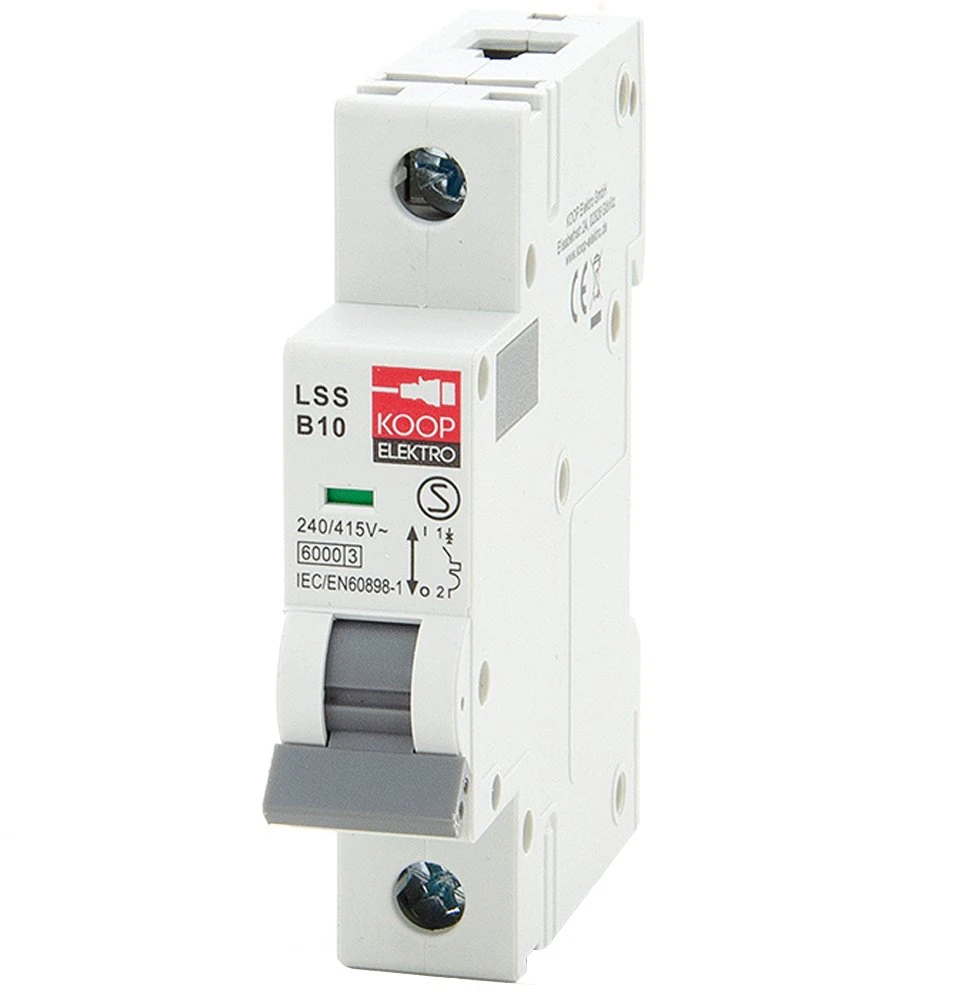 LSS B10 1P Grandinės pertraukiklis 1P B 10A 6kA AC, KOOP Elektro B10A LSS B10 1P