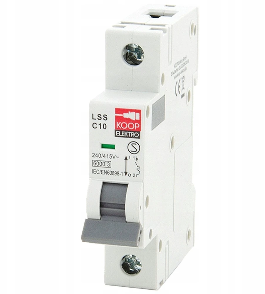 LSS C10 1P Grandinės pertraukiklis 1P C 10A 6kA AC, KOOP Elektro C10A LSS C16 1P