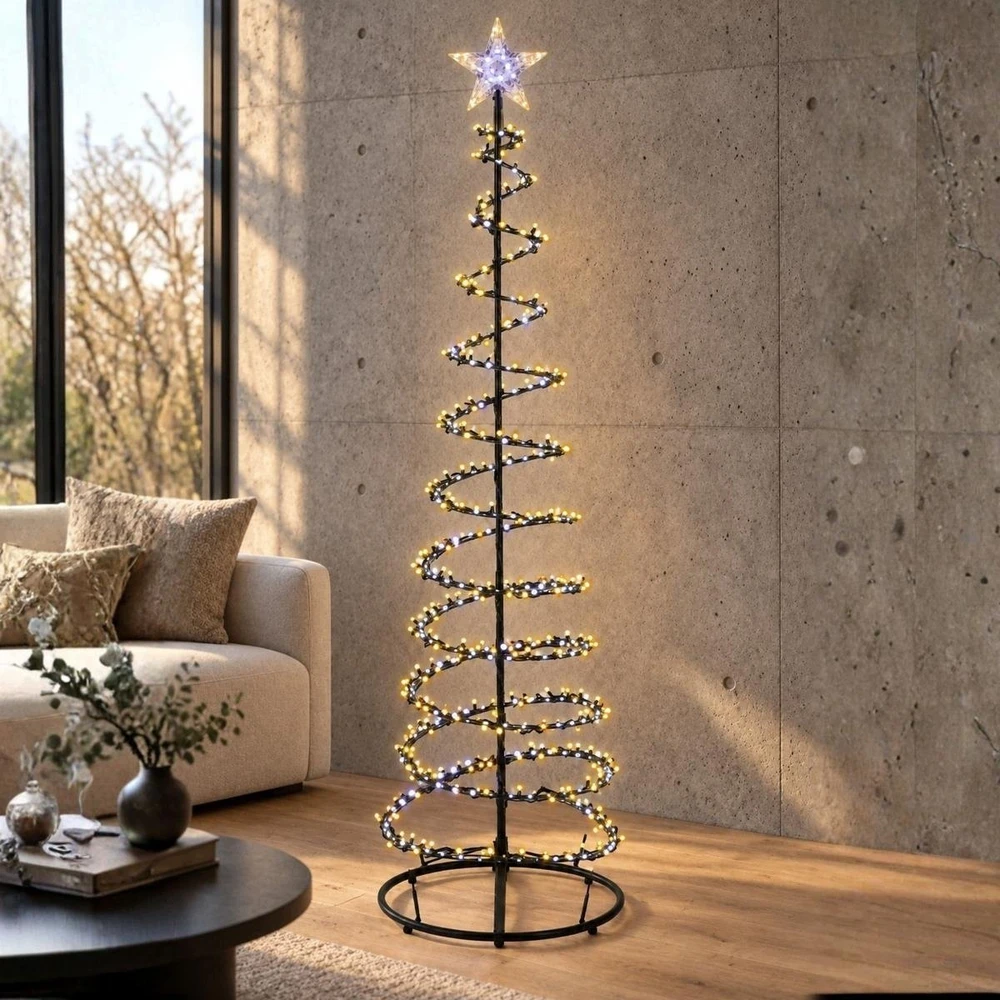 Koopman Choinka dekoracyjna 756LED Waterfall 210CM juodas