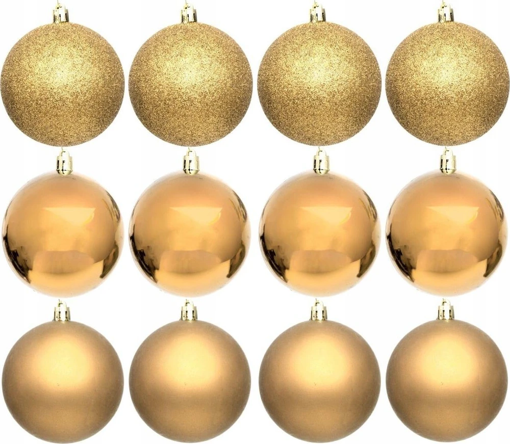 Christmas Decoration Neišardomos Kalėdinės Burbuliukai 12 vnt 6 cm Auksiniai