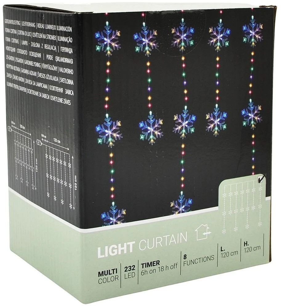 KOOPMAN Kalėdinės lemputės užuolaidų girlianda 120 x 120 cm 232 LED