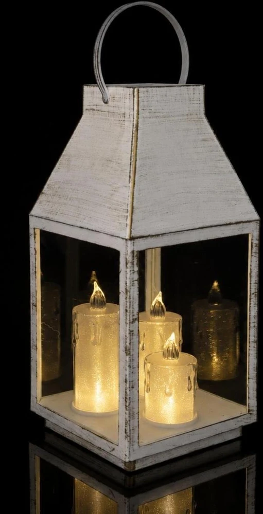 Koopman Advento žibintas-latarnia roratės LED 35 cm 3 žvakės balta