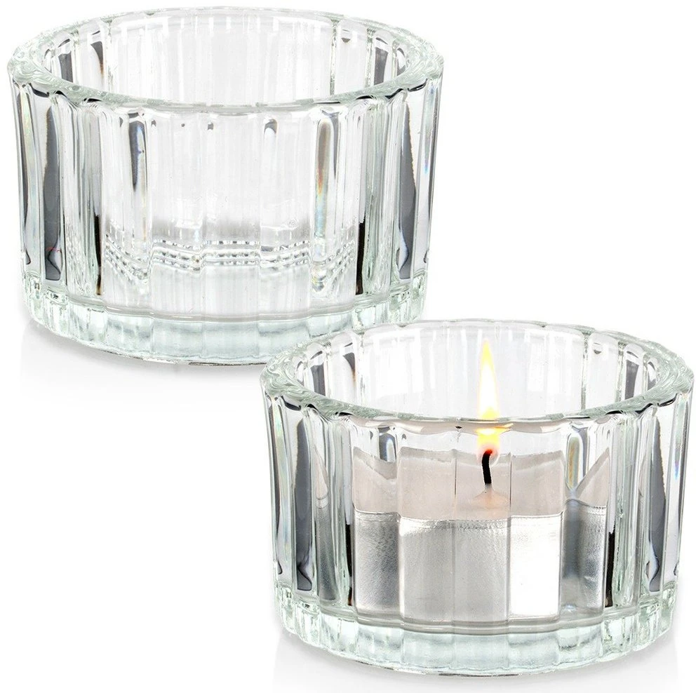 KOOPMAN Home Styling Collection Žvakių laikikliai Stikliniai 5,7 cm 2 vnt.