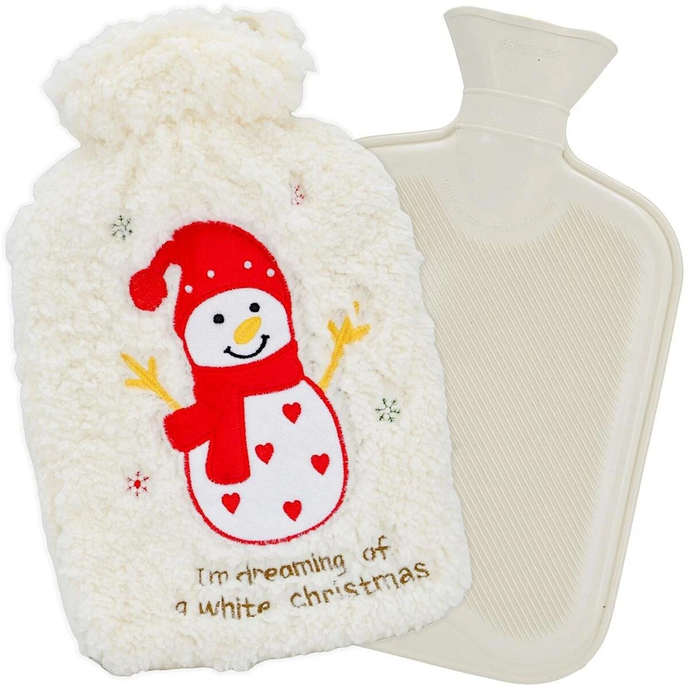 Koopman Termofor gumowy XMAS 1,75L Bałwanek balta
