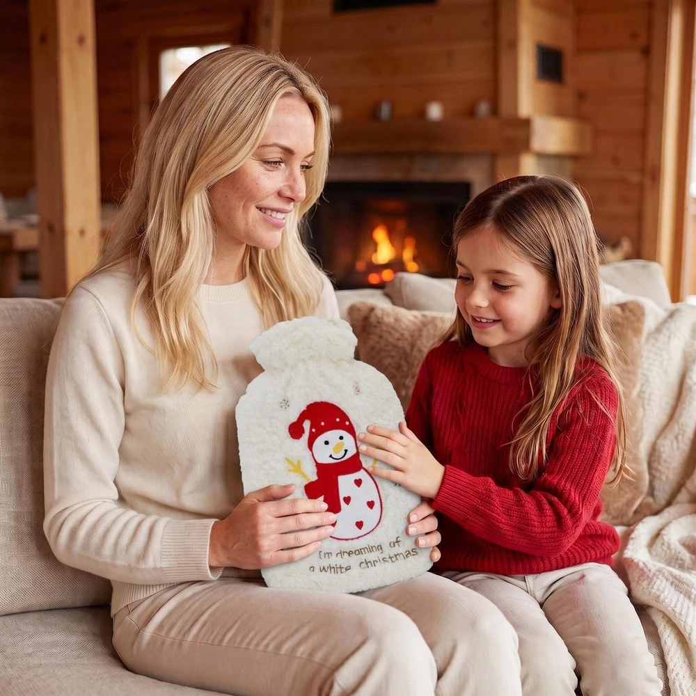 Koopman Termofor gumowy XMAS 1,75L Bałwanek balta