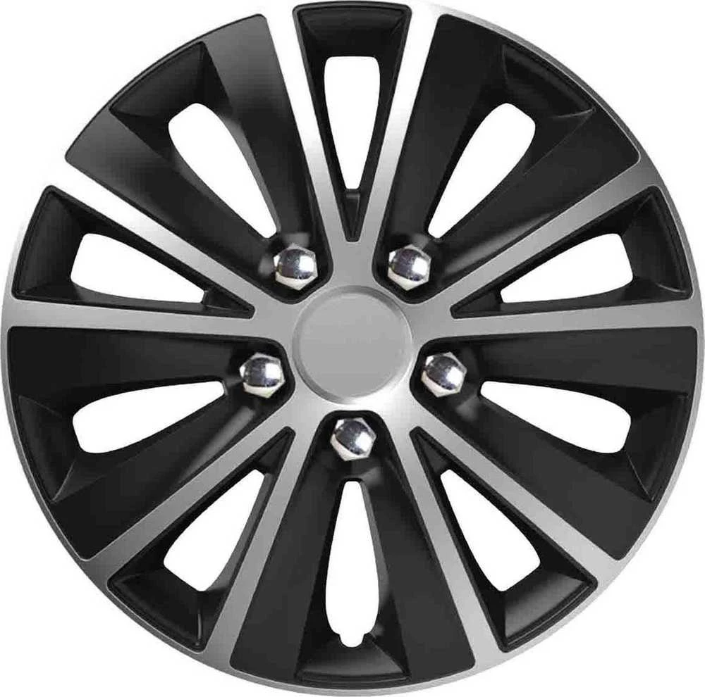 Versaco Ratų gaubtas 1 vnt. Rapide NC, juodas ir sidabrinis su chromuotais varžtais 14"