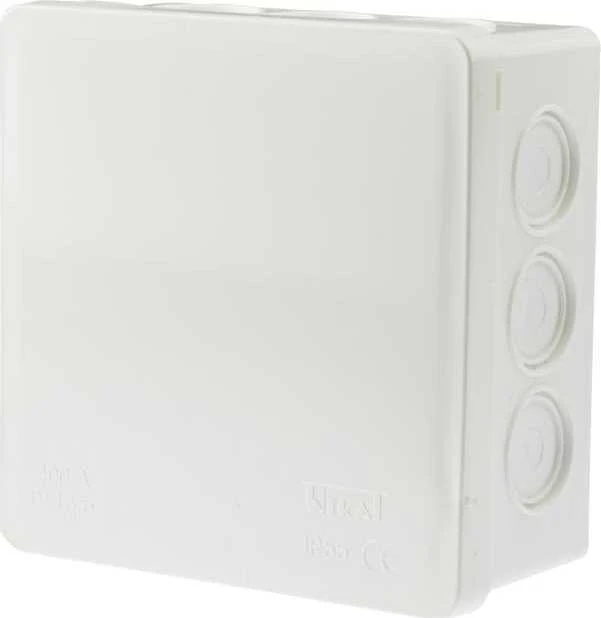 Ant paviršiaus montuojama dėžutė su gnybtais, 12 įvadų VIPLAST VP-51 Baltas IP55 118x118x46mm 051-51