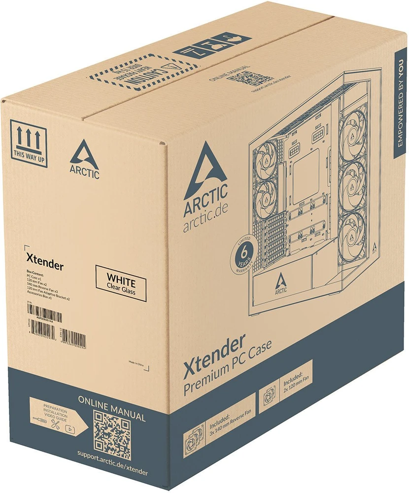 „Arctic XTENDERVG Midi-Tower“ EATX korpusas be maitinimo šaltinio (ACPCC00017A)