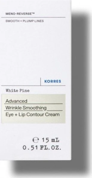 KORRES Baltas PINE ADVANCED WRINKLE SMOOTHING akių ir lūpų kontūro kremas, 15 ml