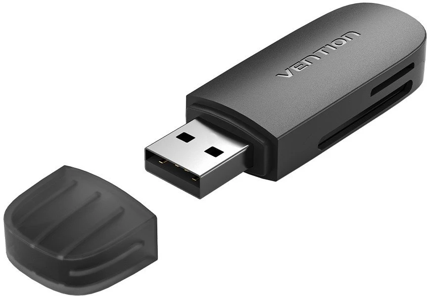 Vention USB kortelių skaitytuvas su nuimamu dangteliu