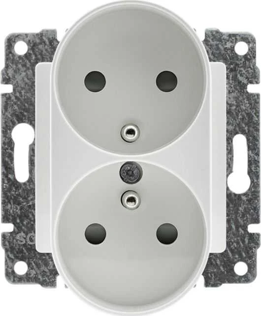 Kos Elektro System 520447 VENA2 Dvigubas lizdas su/su langinėmis balta 520447