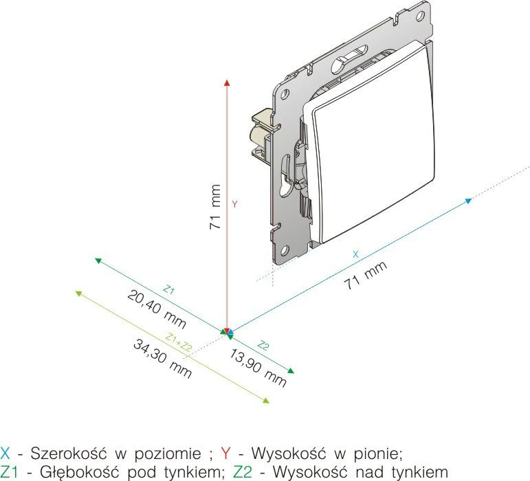 Kos Elektro System 510413 VENA Mygtukas /light/ balta 510413