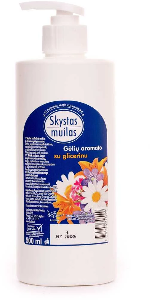 Koslita Muilas, skystas, su glicerinu, gėlių kvapo (be daž.), su dozatoriumi, 500ml