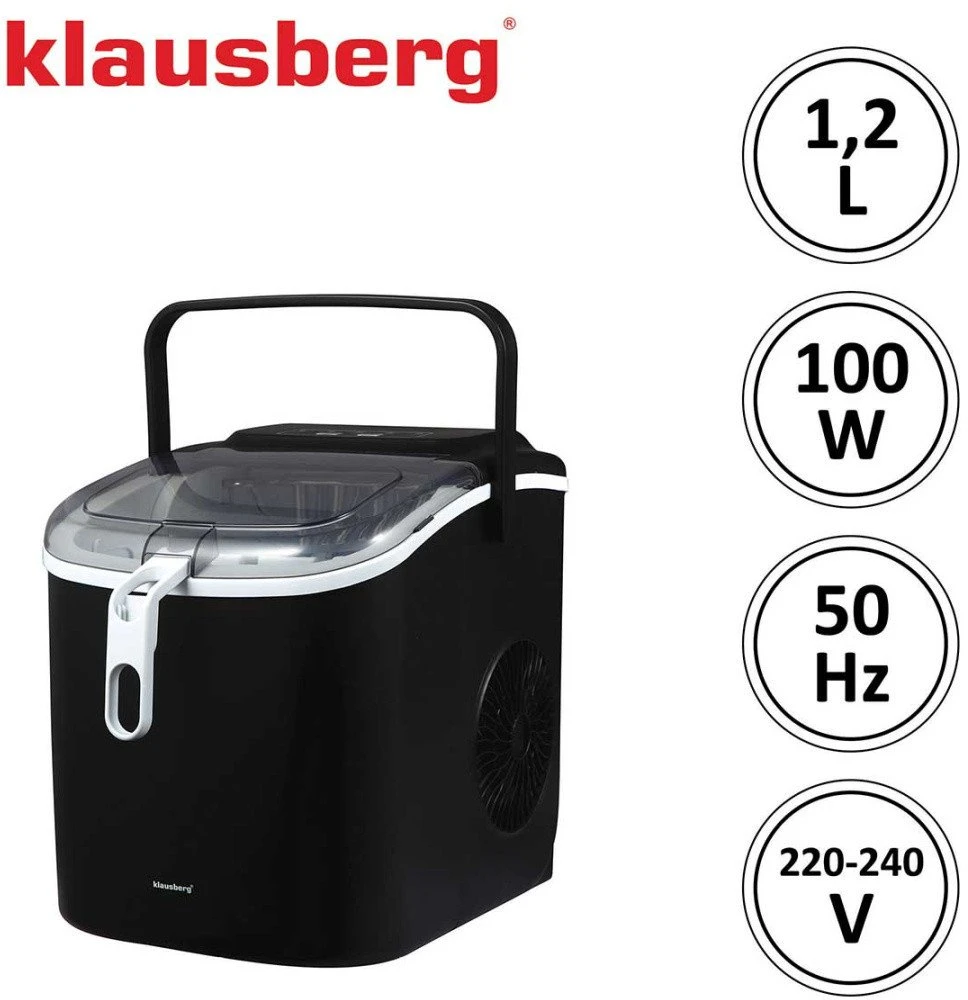 Kostkarka Automatinis ledo gaminimo aparatas, 100 W, LED skydelis, 1,2 l bakas, Klausberg, kb-7882