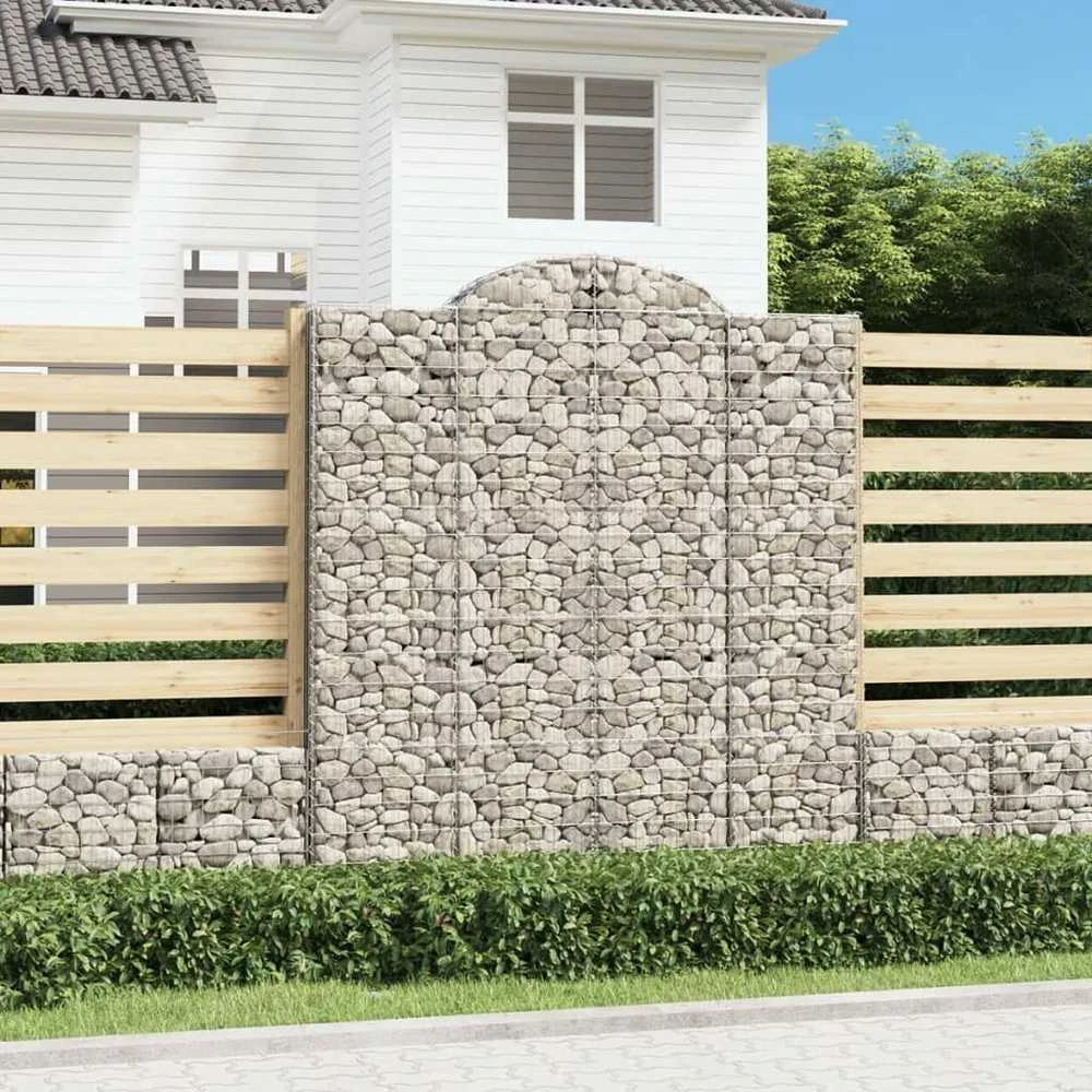 Išlenkti gabiono krepšiai, 10vnt., 200x50x220/240cm, geležis