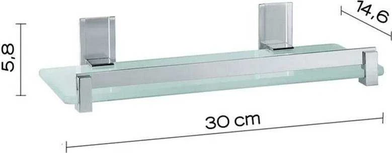 Gedy stiklinė lentyna 30x14.6x5.8 debesis