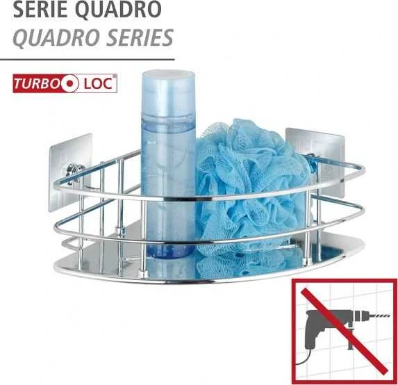 Kampinė vonios lentyna QUADRO, Turbo - Loc, Wenko