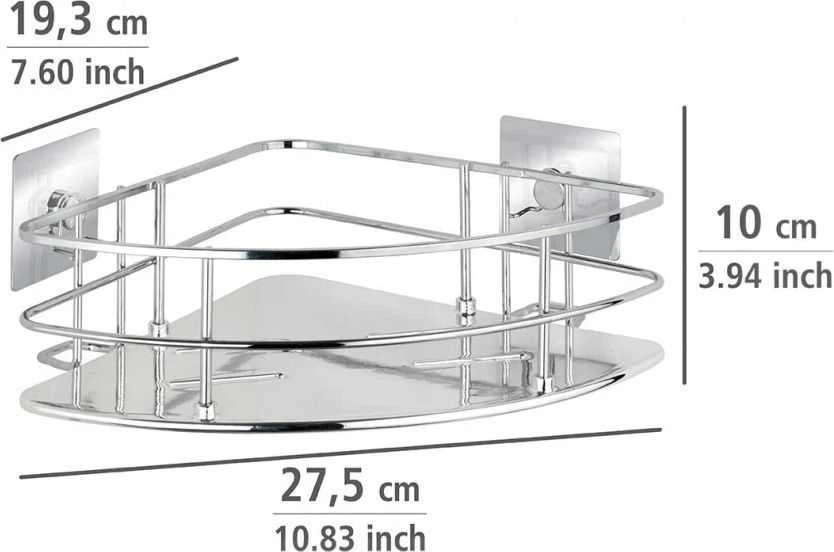 Kampinė vonios lentyna QUADRO, Turbo - Loc, Wenko