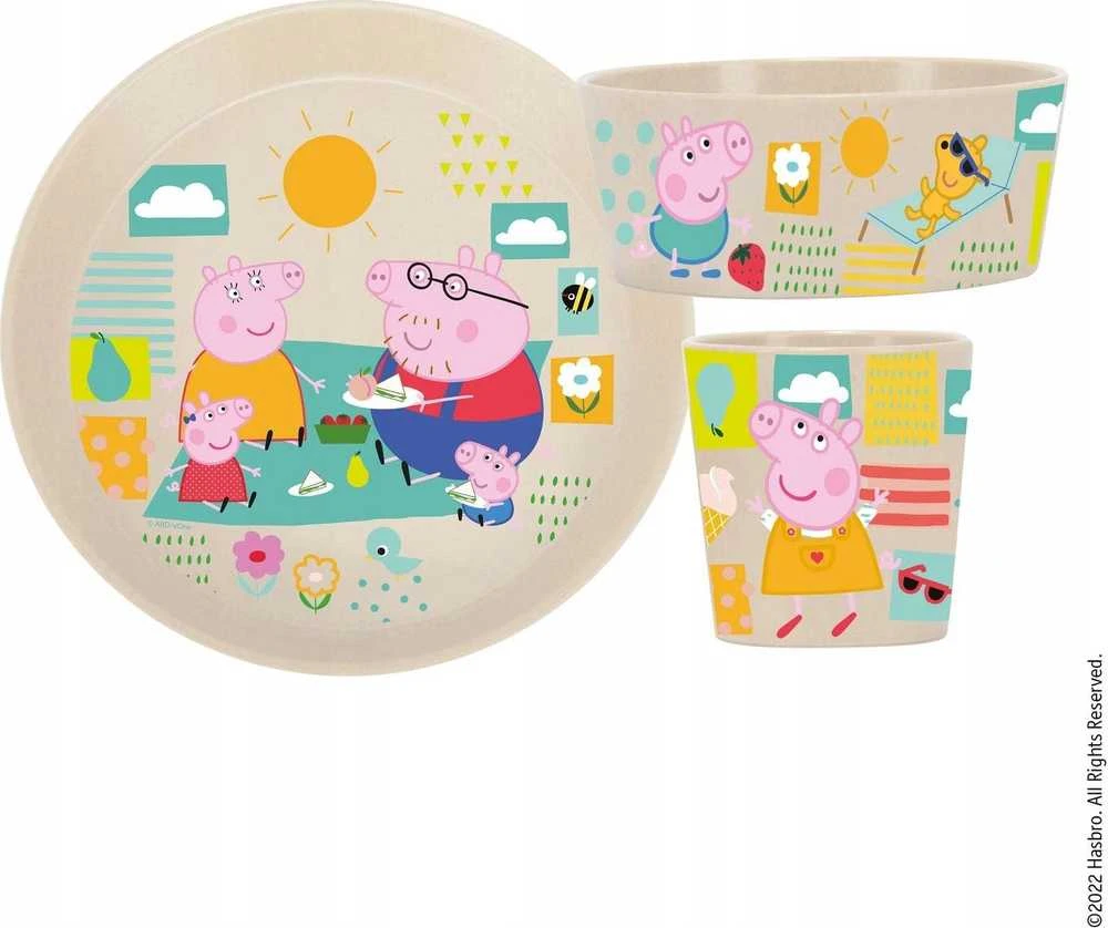 Koziol PLASTIKINIS PEPPA PIG VAKARIENIŲ RINKINYS VAIKAMS 400ML 190ML DIA. 20,5 cm