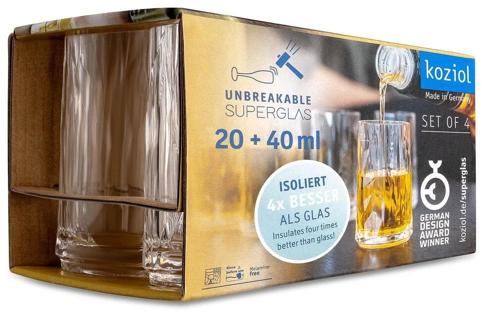 CLUB Nr.7 superglass akiniai, 4 x 40 ml, KOZIOL