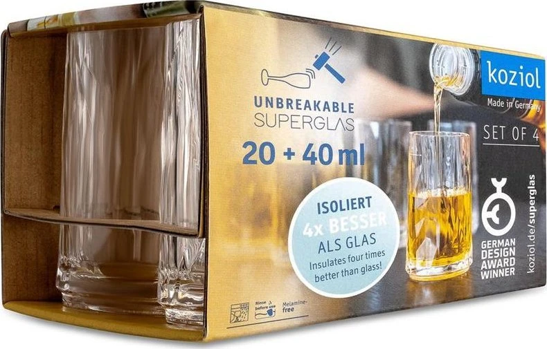 CLUB Nr.7 superglass akiniai, 4 x 40 ml, KOZIOL