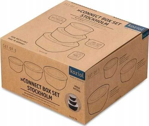 Dėžutė su dangteliu 1l + 2l + 4l, CONNECT BOX SET STOCKHOLM, rinkinys 3 vnt., KOZIOL