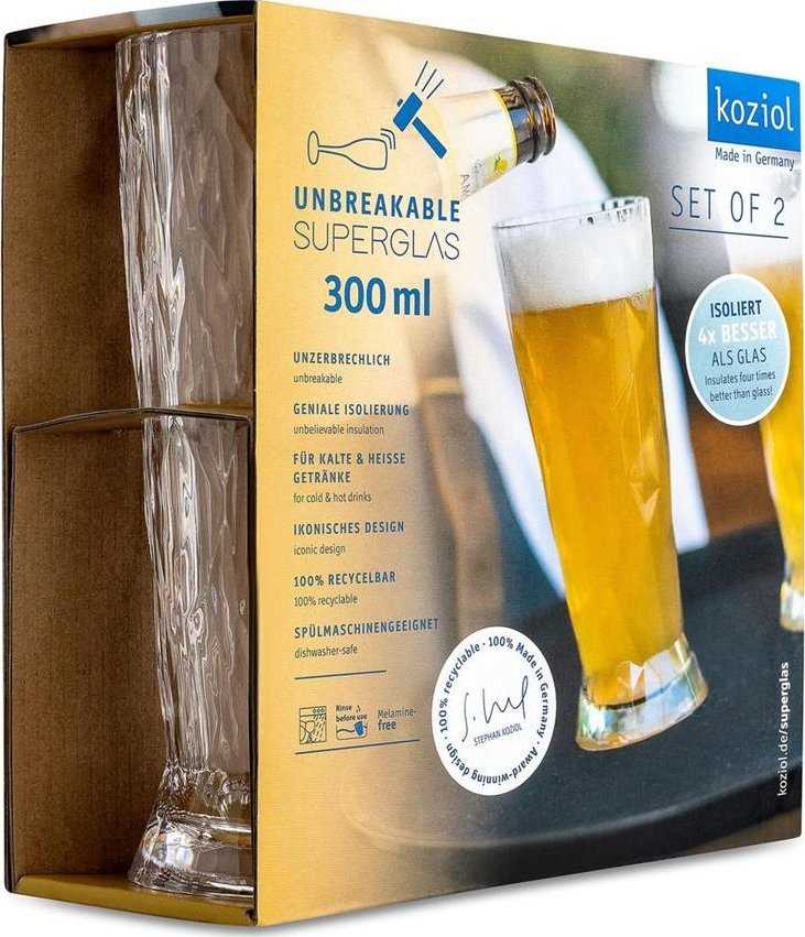 CLUB Nr. alaus stiklinės 10 vnt., superstiklas, 2 x 300 ml, KOZIOL