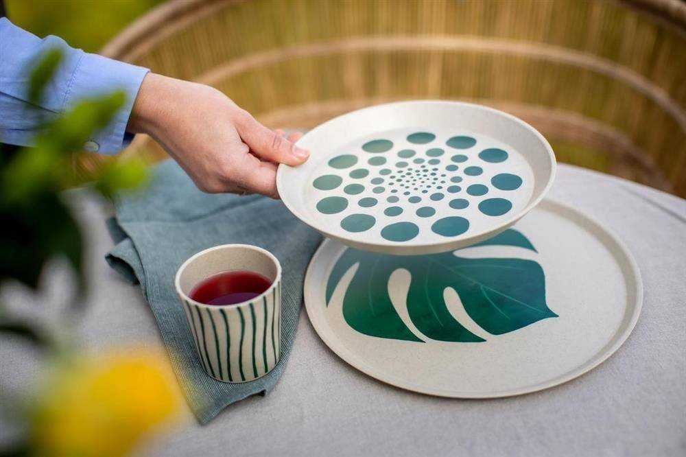 PIECES Lėkščių rinkinys, MONSTERA, ø20,5 cm, 4 vnt., gamtos dykuma, KOZIOL