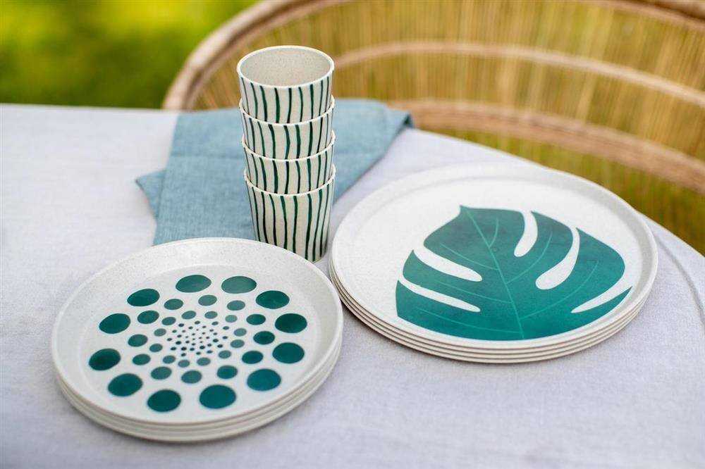 PIECES Lėkščių rinkinys, MONSTERA, ø20,5 cm, 4 vnt., gamtos dykuma, KOZIOL